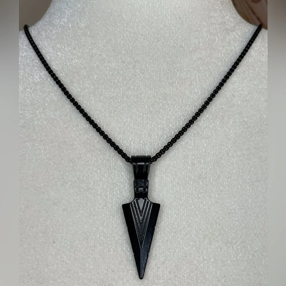 Black Arrow Charm Necklace Unisex